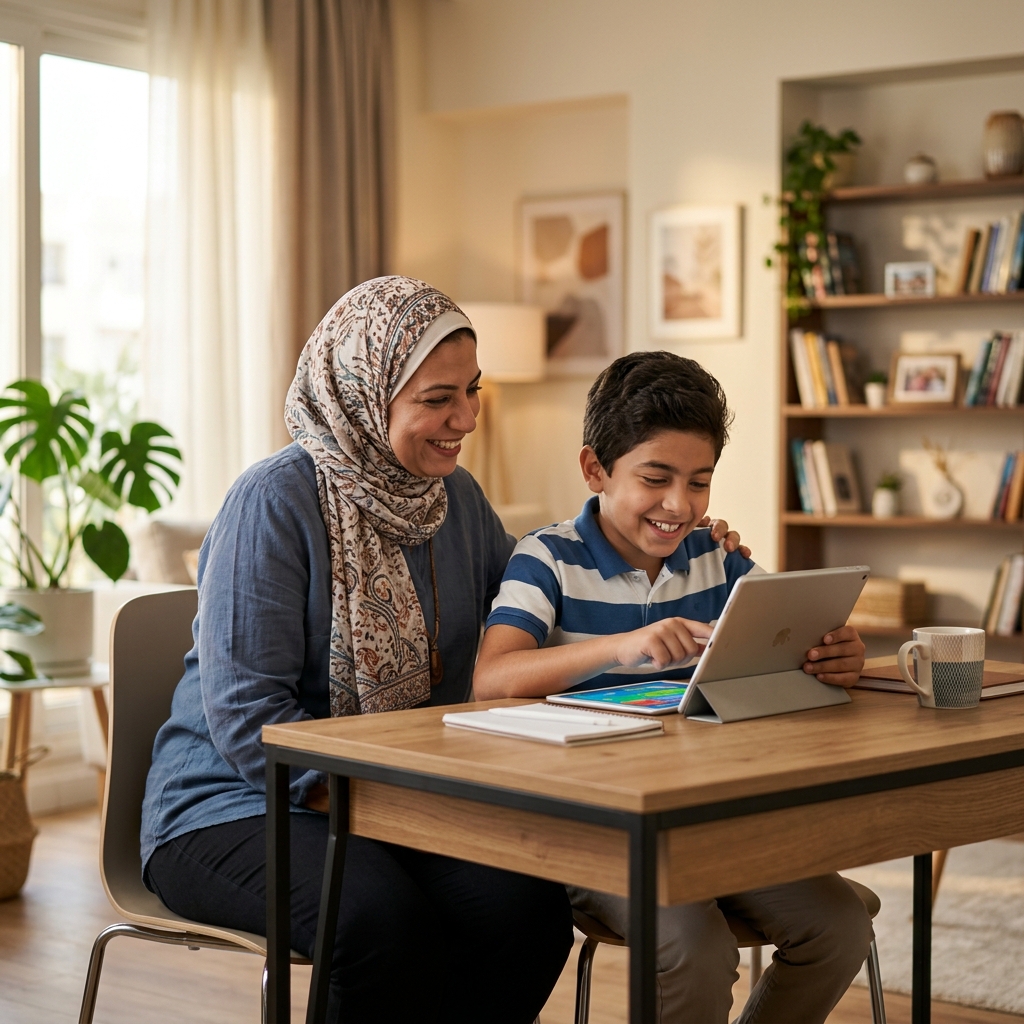 طالب الأضواء مع ولي أمره